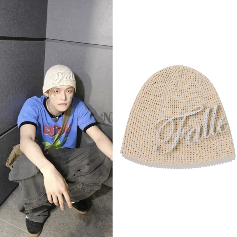 【TXTヨンジュン 着用】Lettering ニット帽　ニットbeanie