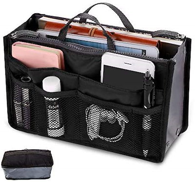 他サイト： liuzhuo_JP バッグインバッグ インナーバッグ 収納バッグ 化粧品バッグ マルチバッグ 化粧品収納ポーチ トラベルポーチ 多機能 軽量 丈夫 キャンプ 旅行 引越し 4カラー選ぶ (ブラック)の商品画像