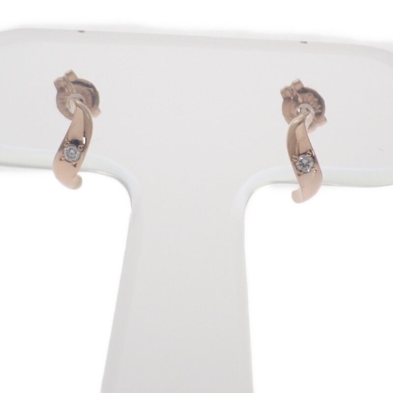 ダイヤ ピアス K18ピンクゴールド レディース 上品 美品【Aランク】