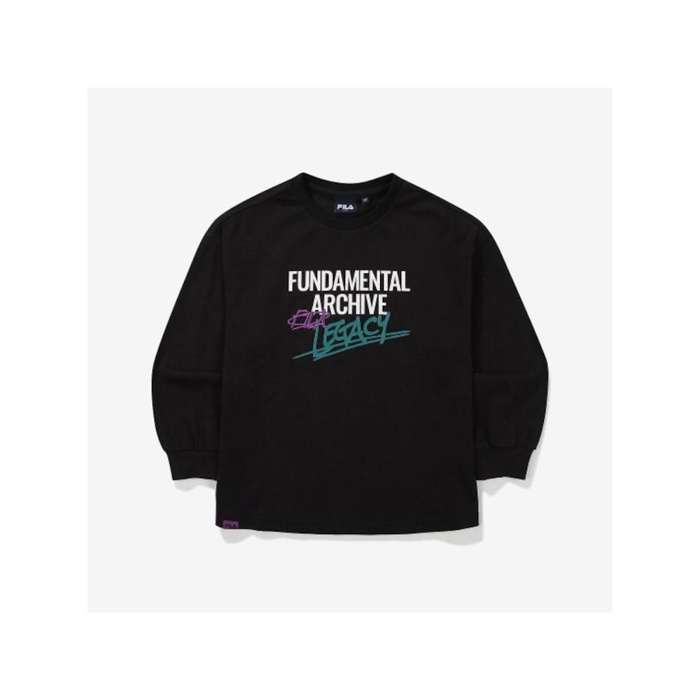 [FILA KIDS] モディファイドフィットルーズ T シャツ (FK2RLF3502X_BLK) Q0ZFK2RLF3502XBLK