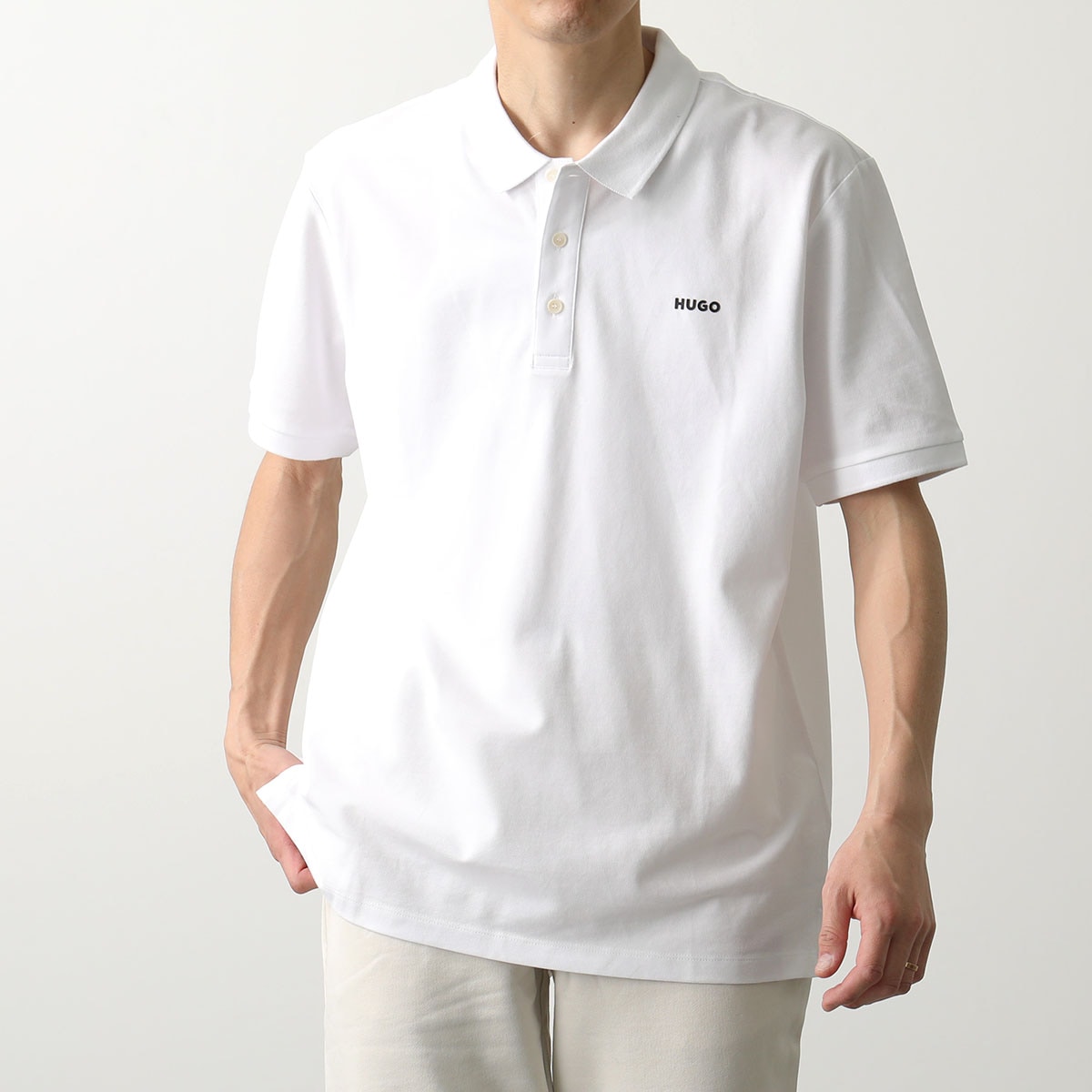 【訳あり-Sのみ】HUGO BOSS ヒューゴボス ポロシャツ 50466182 メンズ 半袖 Tシャツ コットン ラバーロゴ 120