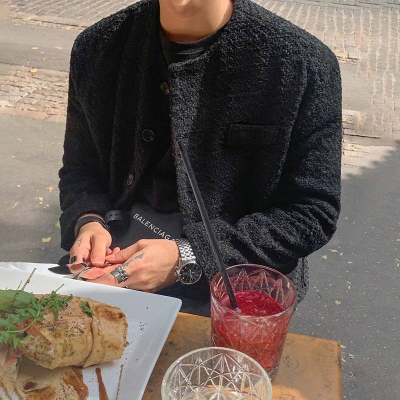 スリムラペル長袖ジャケット男性のトレンドのメンズルーズカジュアルジャケット春と秋の韓国語バージョン