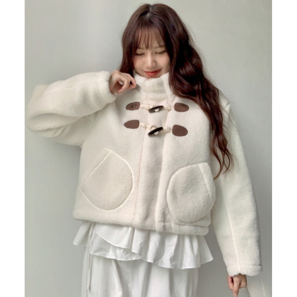 CODEGY (女性) ダッフルショートフリースジャンパー_アイボリー