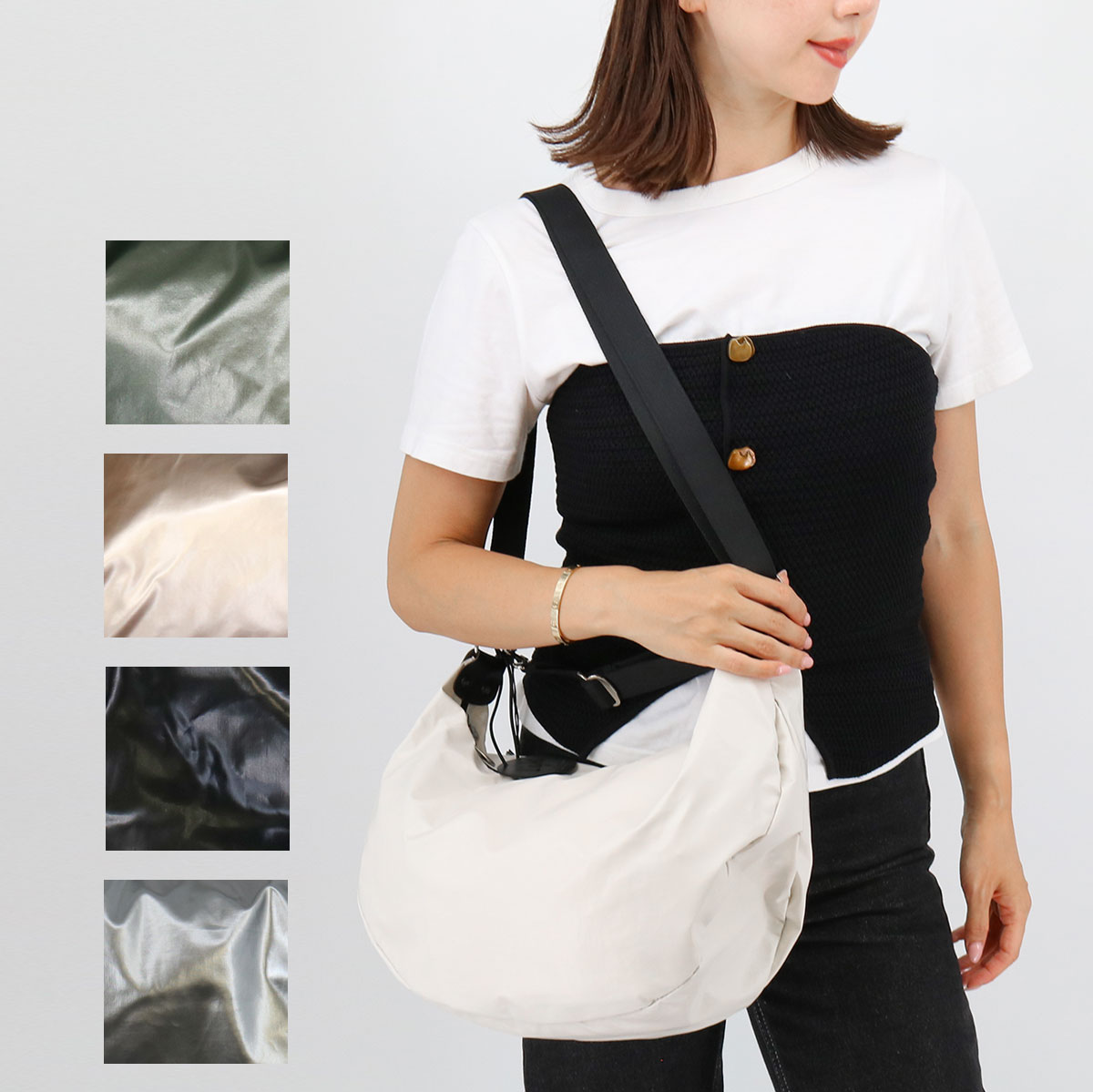 ショルダーバッグ 1969 LIGHT TRICOLORE CHARLIE クロスボディ ワンショルダー 手提げ 3way ハーフムーン 斜め掛け 旅行 ガン