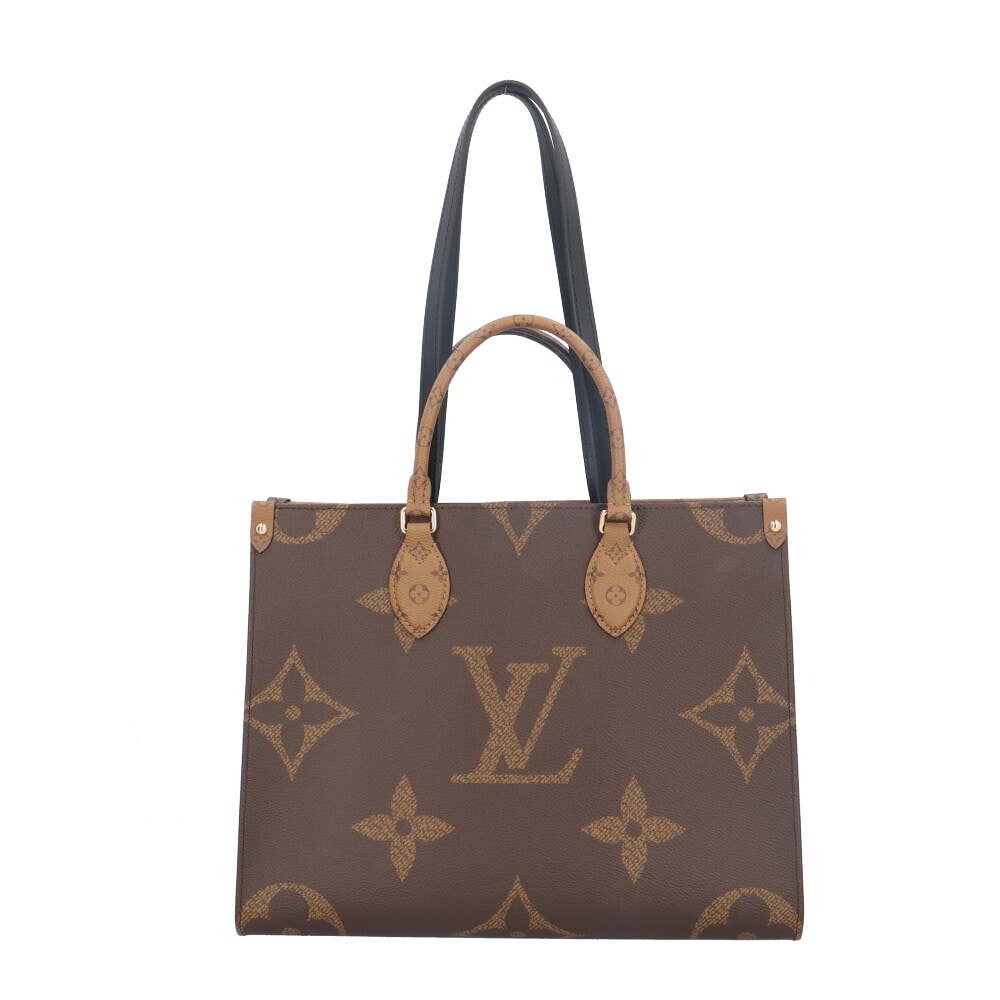 ルイヴィトン オンザゴーMM モノグラムジャイアント トートバッグ モノグラムキャンバス M45321 ブラウン LOUIS VUITTON 中古 美品