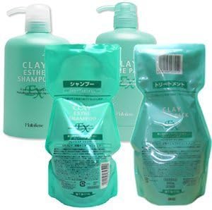 モルトベーネ クレイエステ シャンプー EX 500ml + パック EX 500g 専用カートリッジ付 セット