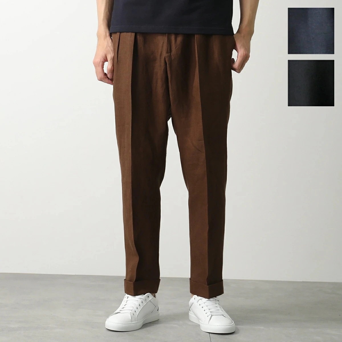 BERWICH ベルウィッチ パンツ scotch vt1330 スコッチ メンズ テーパードパンツ リネン ツープリーツ サイドアジャスター ジップフライ カラー3色