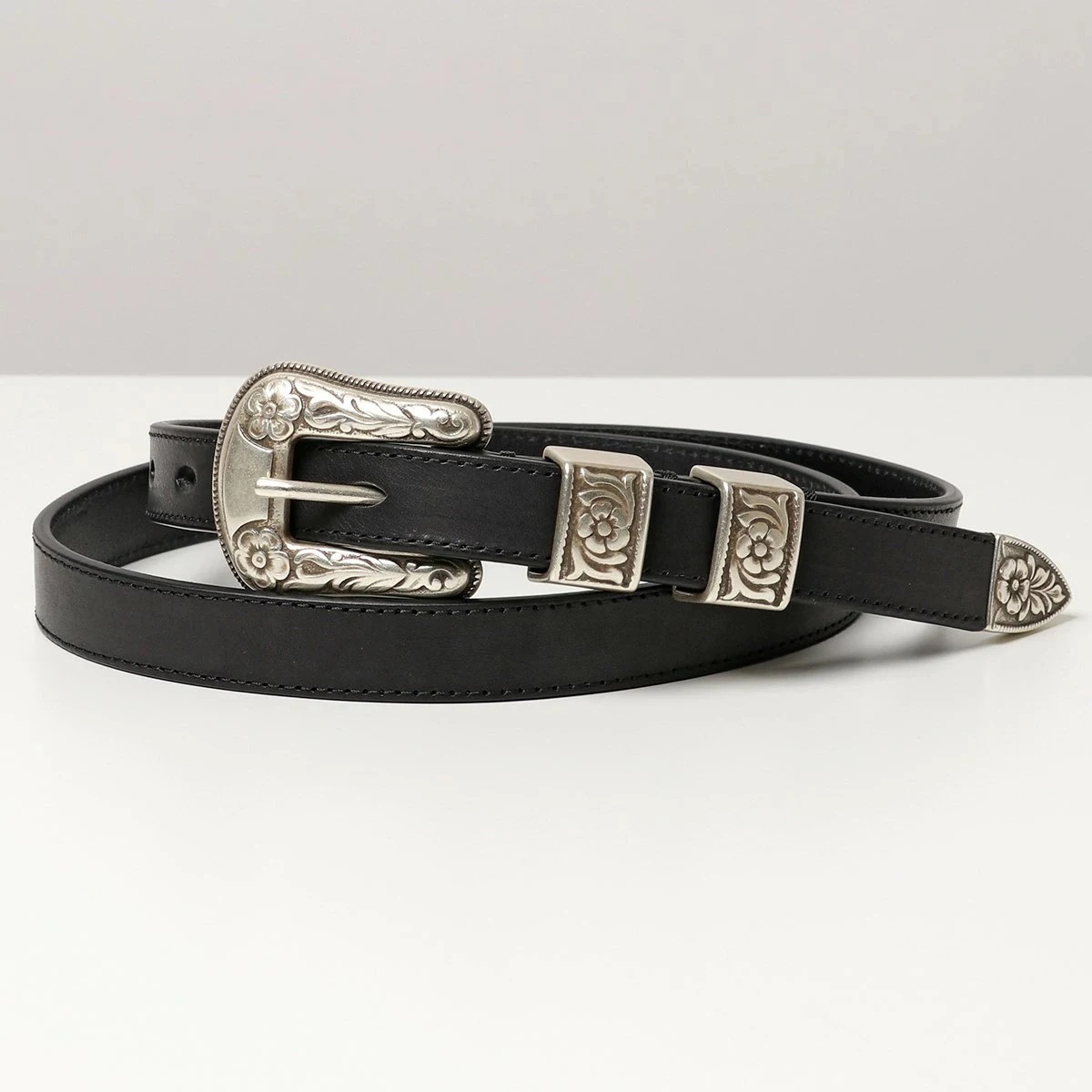J&M DAVIDSON ベルト ウエスタンバックル WESTERN BUCKLE 20MM BWST-0XX-AN20 レディース プンターレ レザー 999S/BLACK