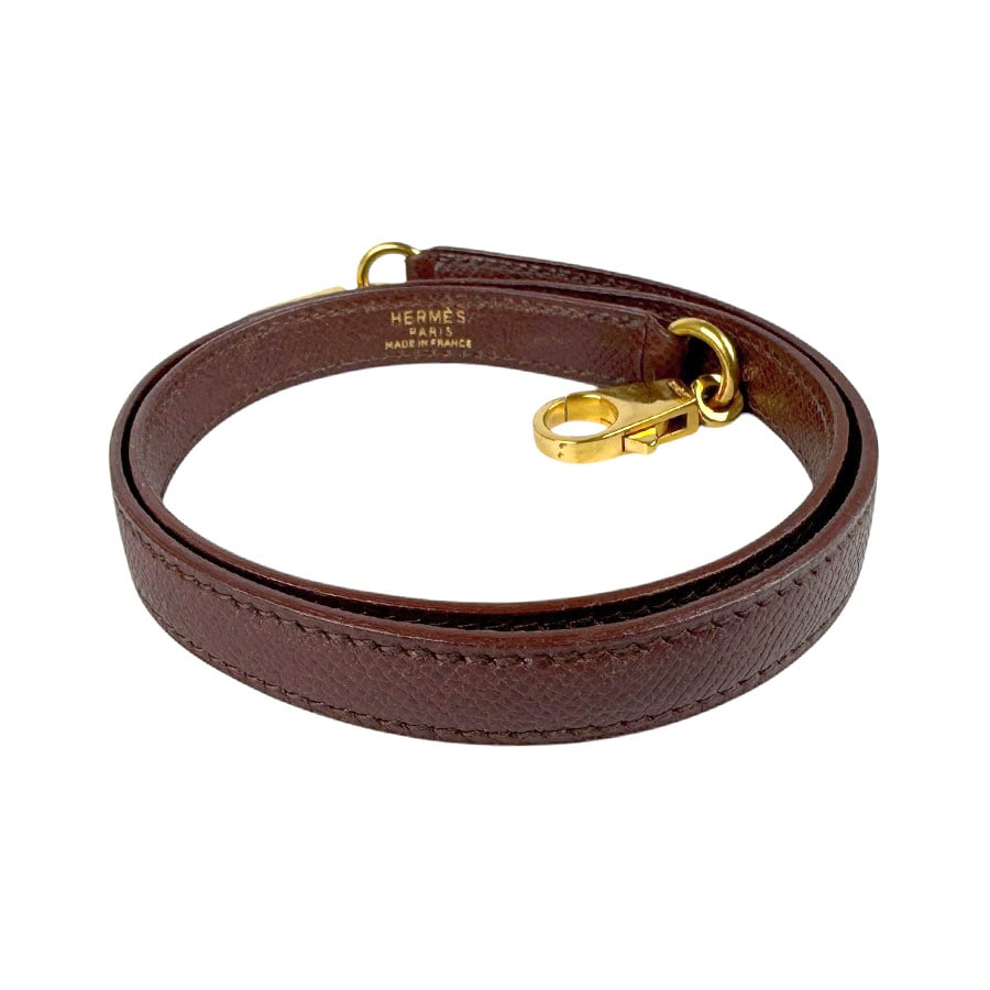 エルメス HERMES ショルダーストラップ ケリー用 ボリード用 クシュベル ブラウン ゴールド ユニセックス z4231