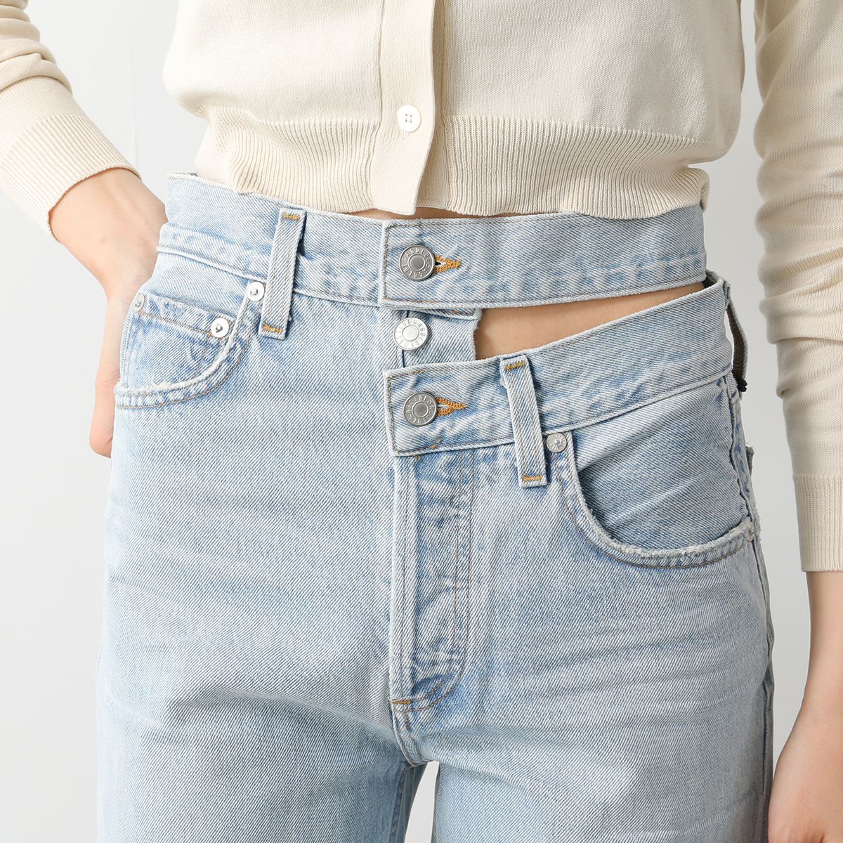 AGOLDE エーゴールドイー ジーンズ BROKEN WAISTBAND A9045-1141 レディース デニム ストレート カットアウト カットオフ SI