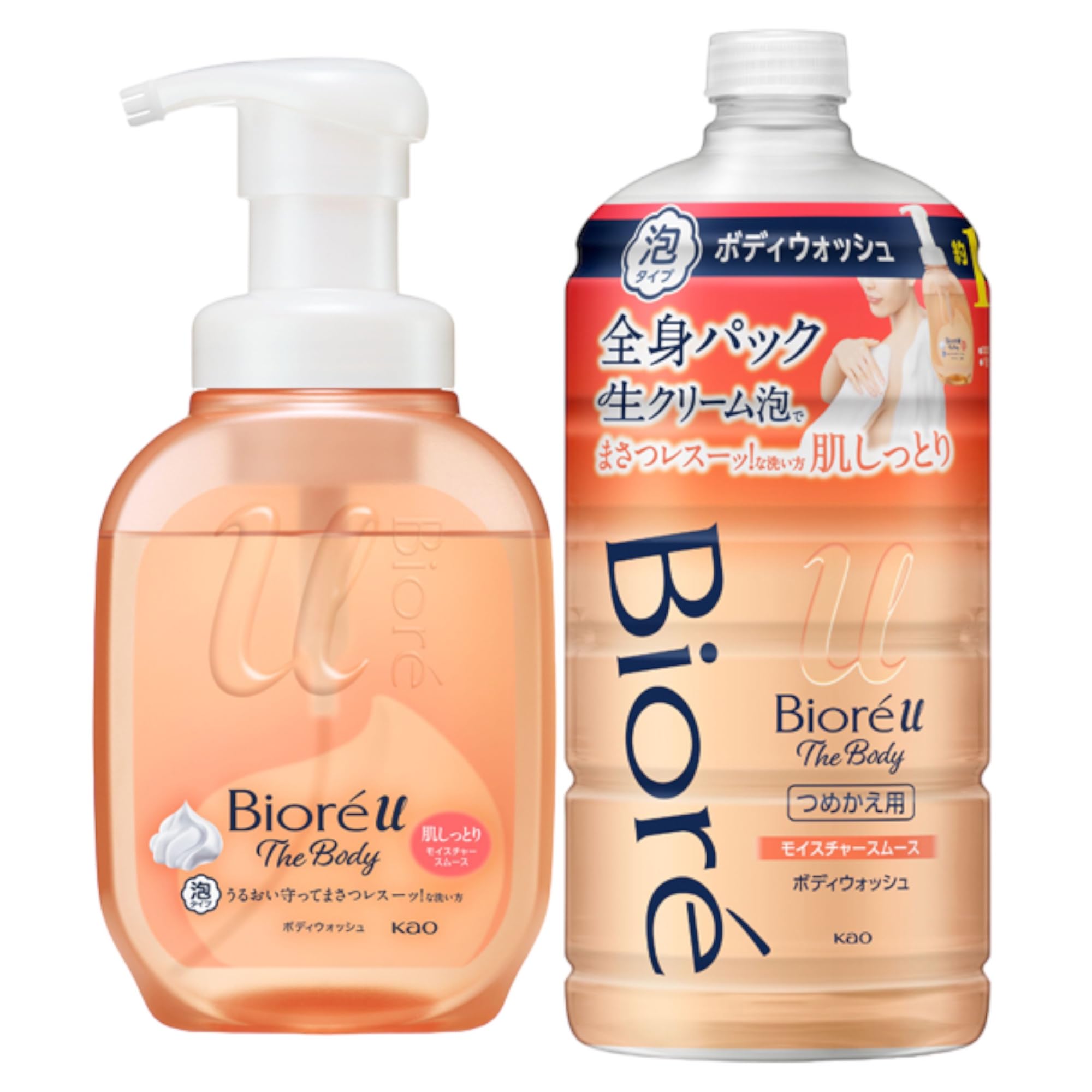 ビオレu ザ ボディ 泡タイプ モイスチャースムース やさしく包まれるホワイトティーの香り 本体 540ml + 詰め替え 780ml ボディソープ 乾燥肌