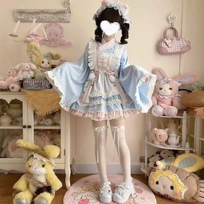 [即納]オリジナルデザインナースlolita和メイドワンピース夏 かわいい 二次元 品質良い