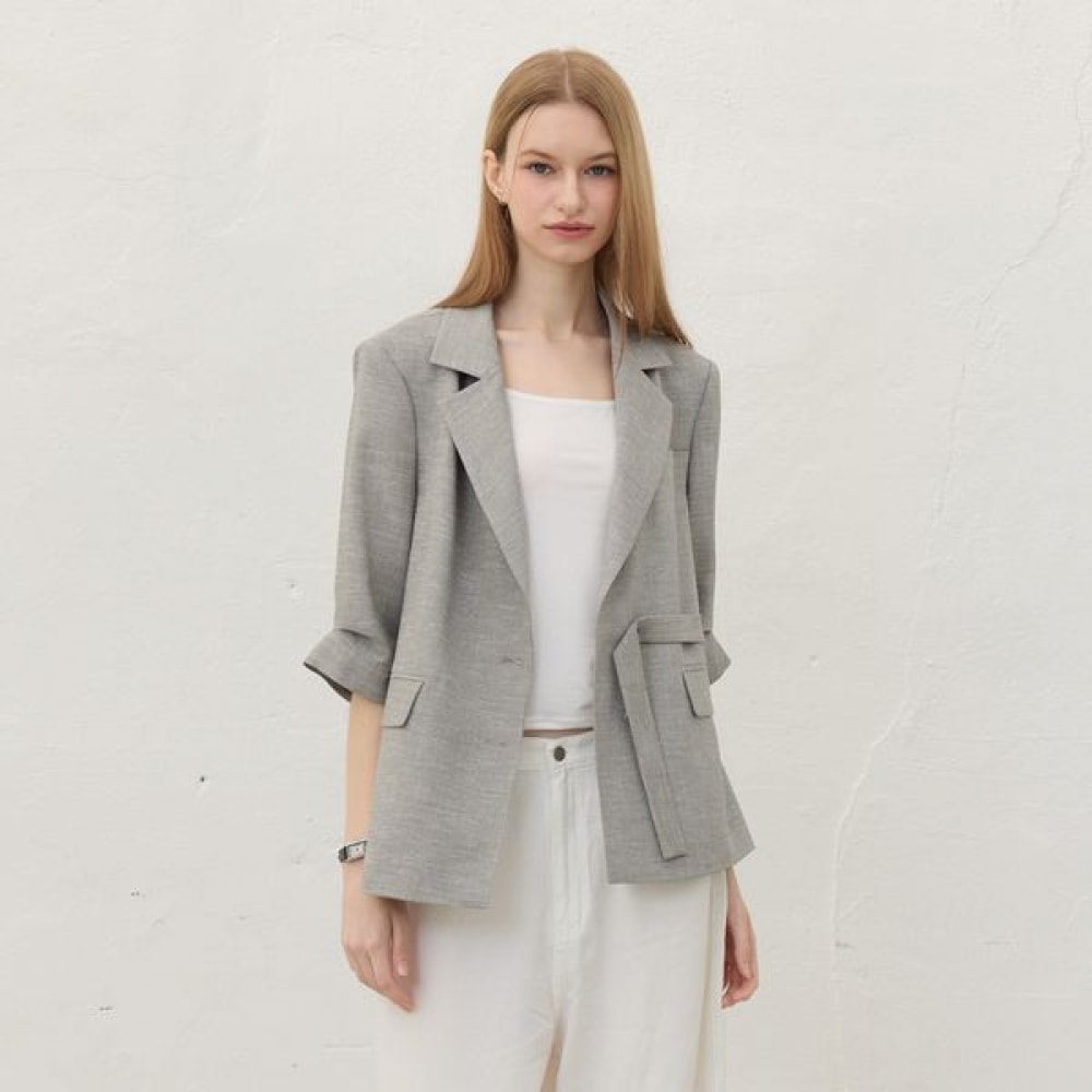 [リアーナニューヨーク] アンバランスデタッチャブルベルトジャケット