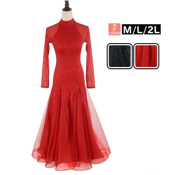 お財布に優しい社交ダンス ドレス ワンピース モダンドレス ダンスワンピース ダンス衣装 ダンスウェア 広がる裾 社交ダンス衣装 モダンドレス ロングワンピース ロングドレス ストレッチ 発表会 練習