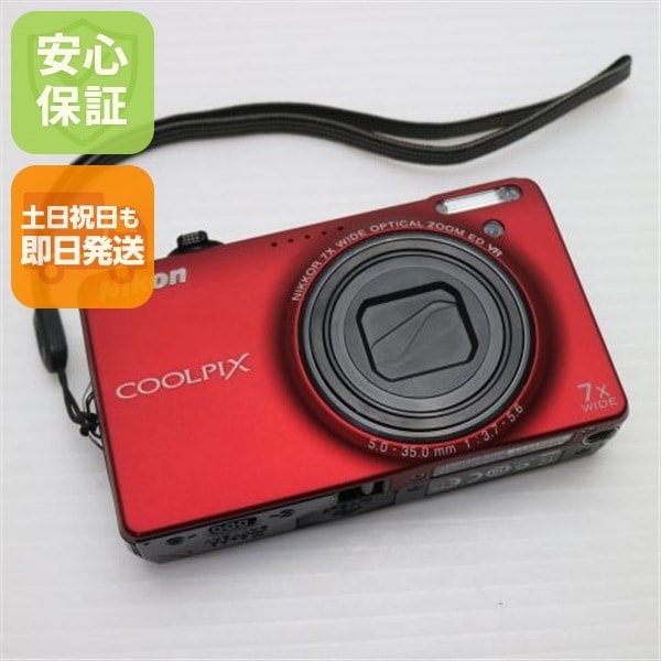 美品 COOLPIX S6000 フラッシュレッド Nikon デジカメ 112