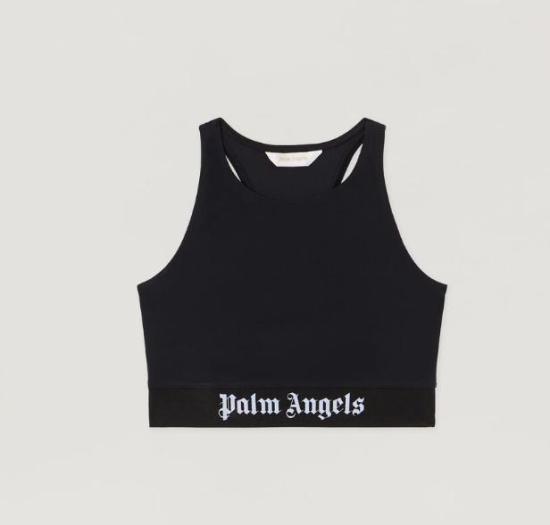 PALM ANGELS Women Tops PWVO024S26FAB001 1010 BLACK BLACK