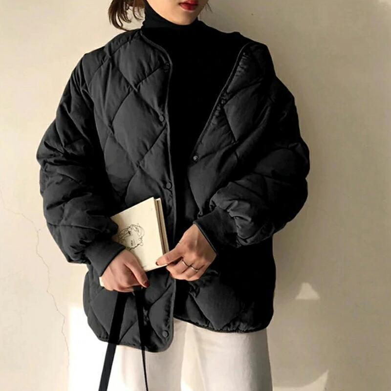 中綿 キルティングジャケット ノーカラー アウター ジャケット ブルゾン カジュアル 軽い 暖かい ダイヤキルト 春 秋 冬 秋冬 通勤 通学 きれいめ 大人