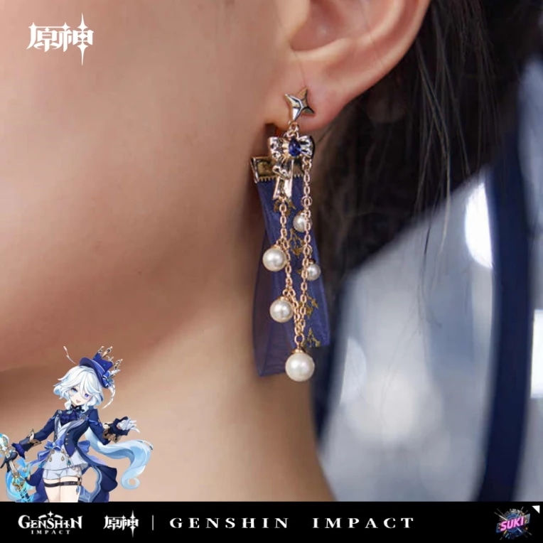 【プロ品質を極める!】原神 グッズ / フリーナ インプレッションシリーズ / リボンビーズ イヤーカフ / Genshin Impact Furina 芙宁娜 げんしん コスプレ