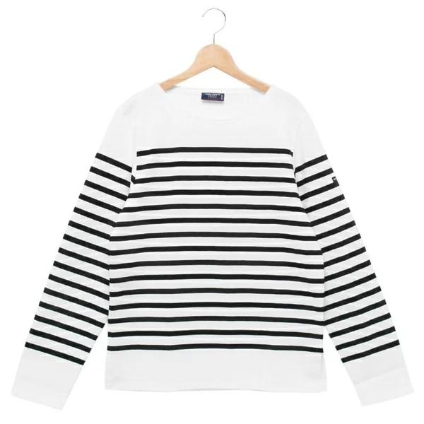Tシャツ カットソー ナヴァル ホワイト ブラック メンズ ST.JAMES 2691 NEIGE NOIR