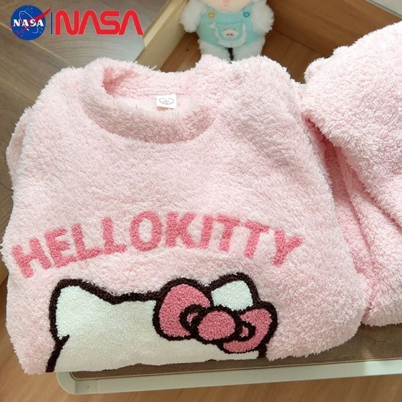 BIG-SALEサンゴのパジャマ女性厚い暖かいかわいい漫画キティ猫甘い少女ホームウェア