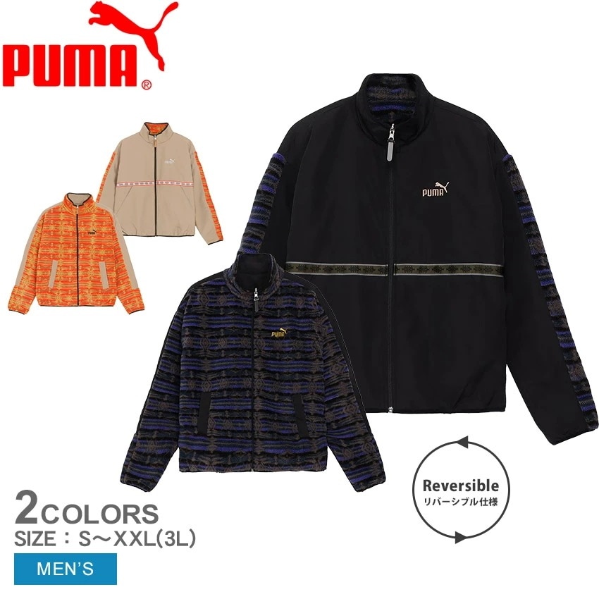 CORE HERITAGE リバーシブル AOP ジャケット 683609 メンズ ボア ウーブン アウター ジャケット ジップアップ スタンドカラー 2way 2WAY カジュアル ロゴ