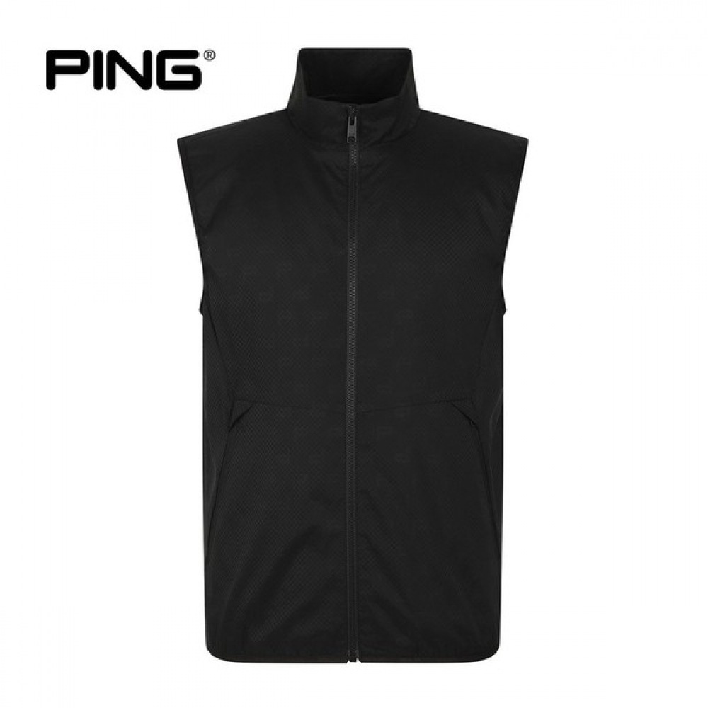 (ping) メンズロゴジャカードジャンパーベスト