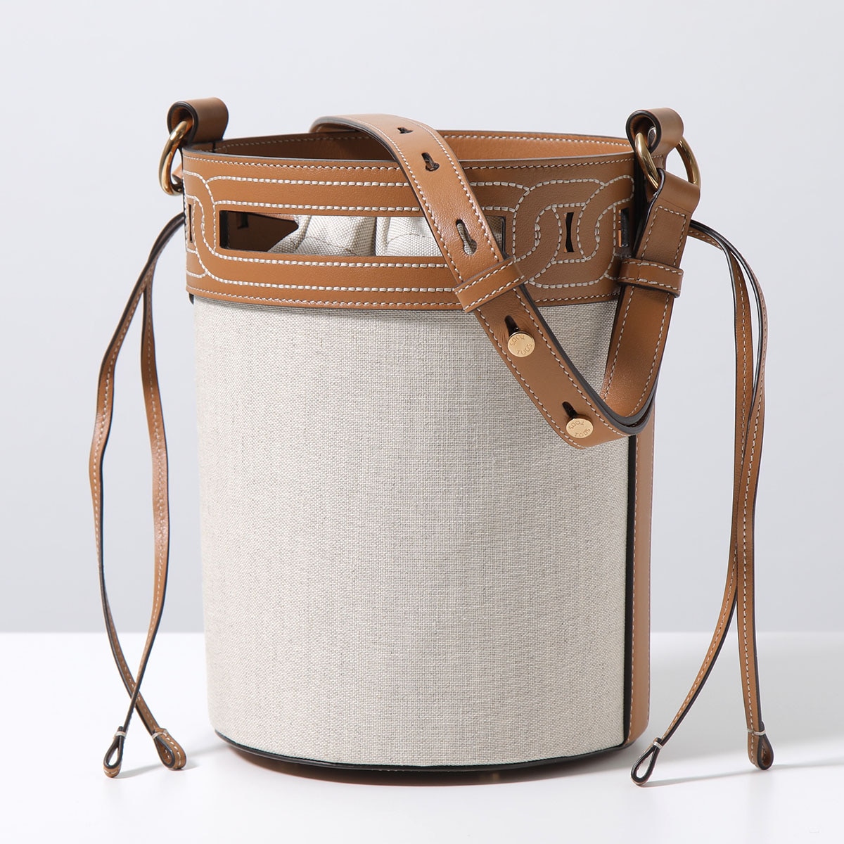 TODS トッズ ショルダーバッグ KTE ケイト XBWKTEKT200T39 レディース バケットバッグ ハンドバッグ レザー×キャンバス 鞄 02PU