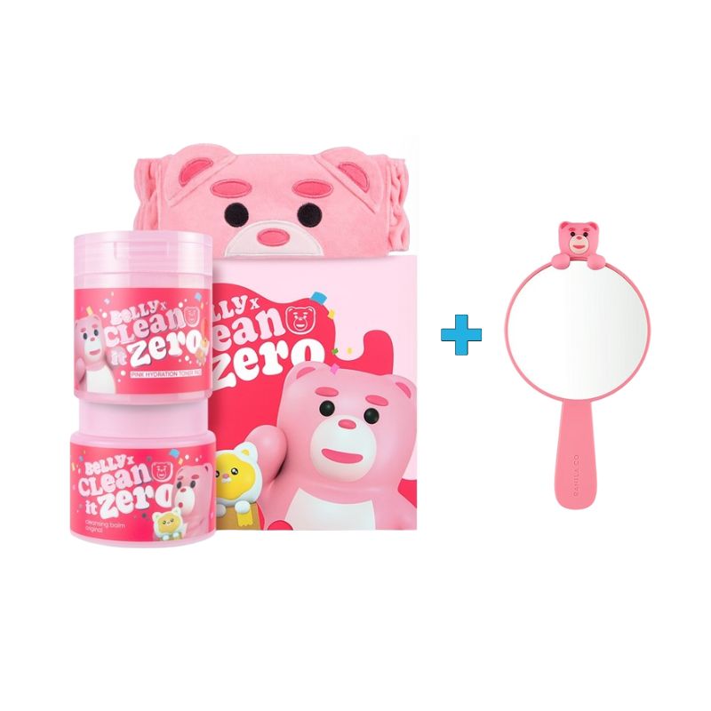[ベリー熊 限定エディション]クリーンイットゼロ クレンジングバーム 大容量 180ml + パッド 70枚 セット[数量限定 鏡の贈り物]