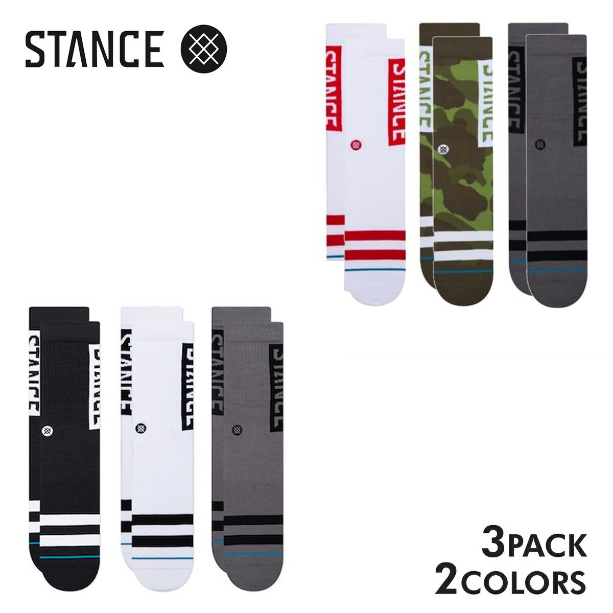 STANCE SOCKS THE OG 3 PACK MULTI