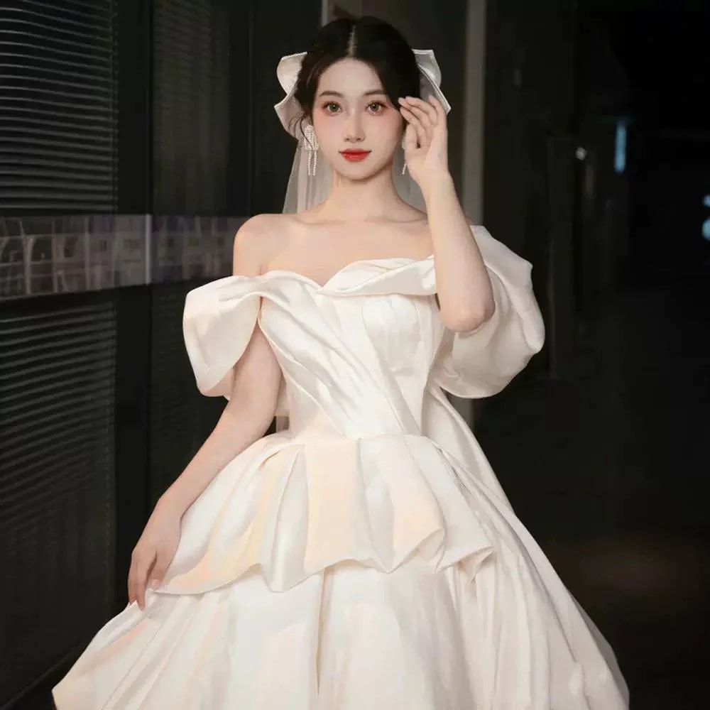 パーティードレス人気 2024 新作 高級感 気質 ワンピース 結婚式 ドレス 花嫁ロングドレス 結婚式ワンピース 韓国ファッション パーティードレス 結婚式 お呼ばれ フォーマルドレス 01