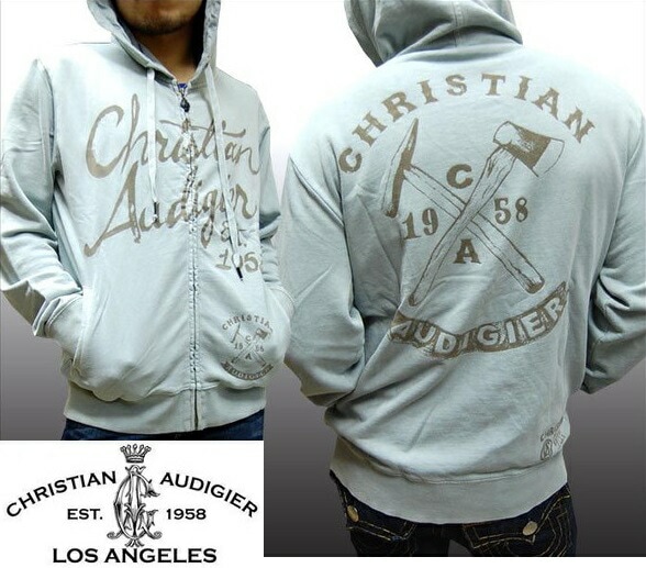 セール クリスチャンオードジェー パーカー メンズ Christian Audigier GREEN MILIEU ジップパーカー フーディー インポート ハリウッド LAセレブ ファッション セ 21,478円