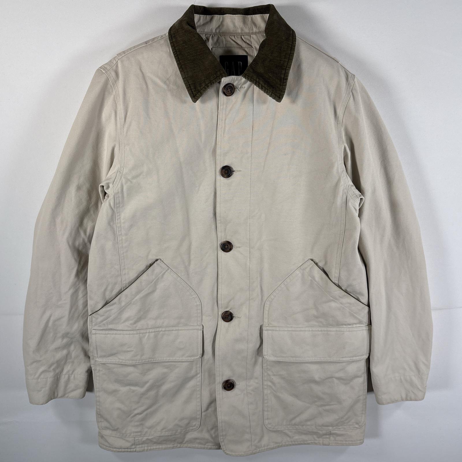 古着 00’s/00年代 カバーオール ハンティングジャケット 襟コーデュロイ S ベージュ メンズ