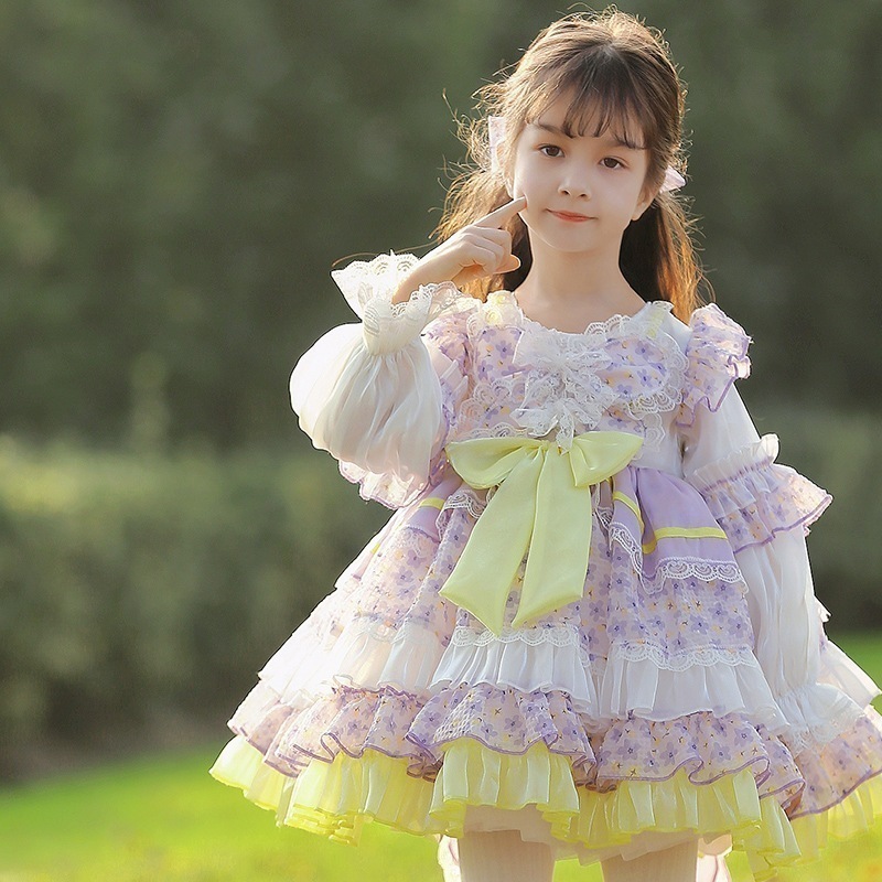5春子供服子供ロリータロリータプリンセスドレス女の子花柄ワンピース
