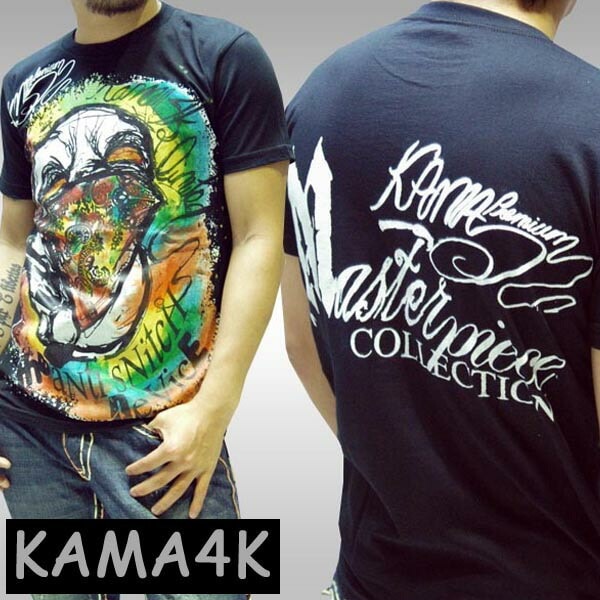セール カーマフォーケイ メンズ Tシャツ BANDANA ブラック KAMA4K シャツ トップス インポート カジュアル ストリート グラフィティ スケーター ブランド HIPHOP アメカジ
