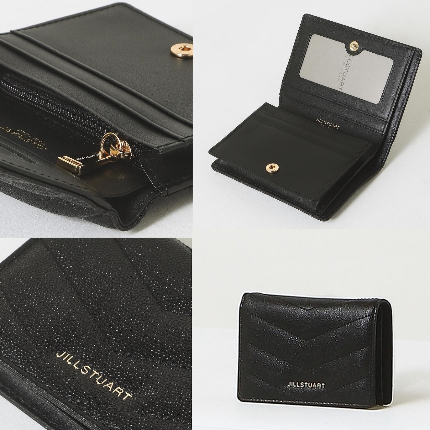 [23SS]Black Leather Gold Logo Bifold Wallet 新商品 コイン財布 カード財布 革財布 牛革 韓国ファッション 韓国人気 贈り物 カップル 新学期 女性財布 12,240円