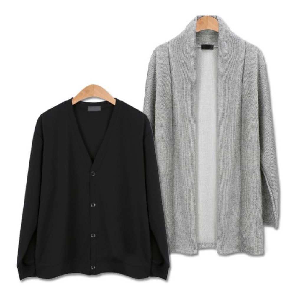 (TOPBOY) 2タイプベーシックロングニットカーディガン 2タイプチョイス2 タイプ 1 (BTBS_939)