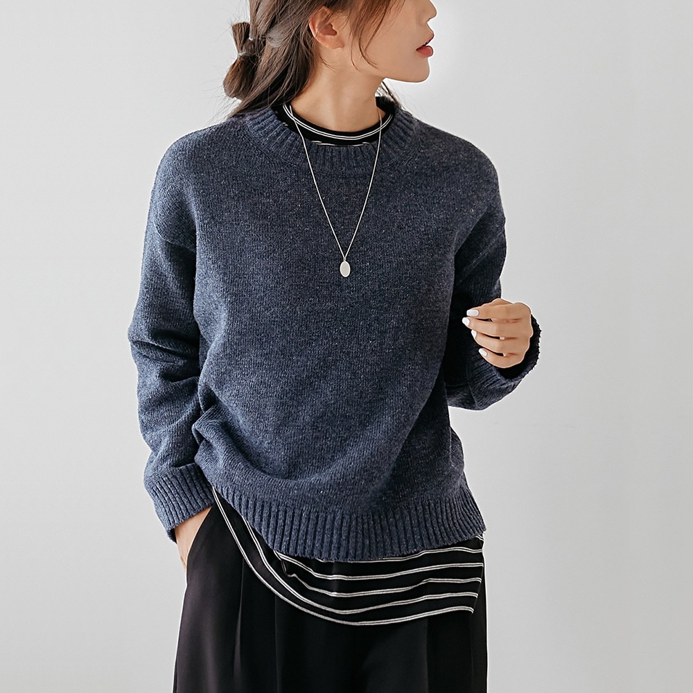 [8色] [2TYPE] ウール混ベーシックプルオーバー WITH CELEBRITY _ Lee Hana, Ha Seung Lee