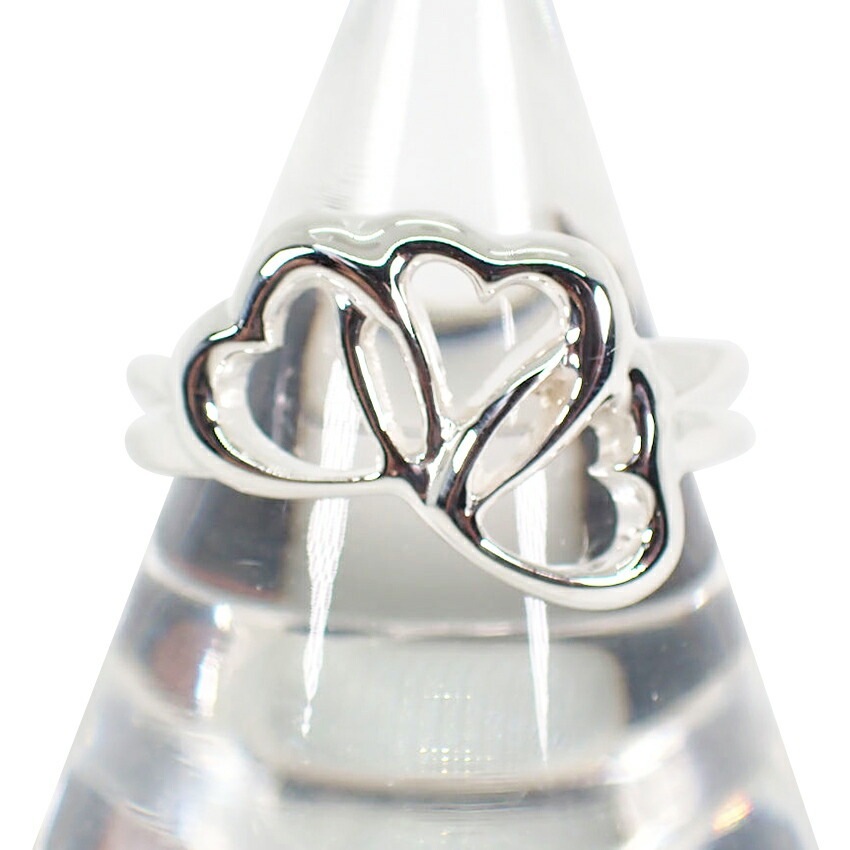 【中古】TIFFANY/ティファニー 925 トリプルハート リング 12号[g339-70］