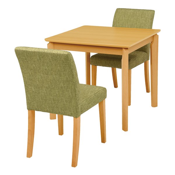 ダイニング３点セット テーブル×1チェア×2 グリーン VDS-7301NAGR-3S