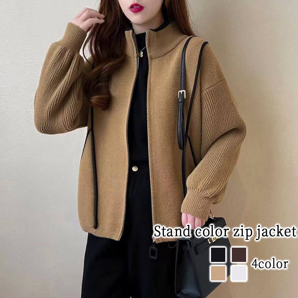 ブルゾン レディース スタンドカラージップジャケット ロング ミリタリージャケット 大きいサイズ ジャンパー アウター ジャケット 冬 人気 春 ビジネス スタジャン ゴルフ コーデ マウンテン 赤