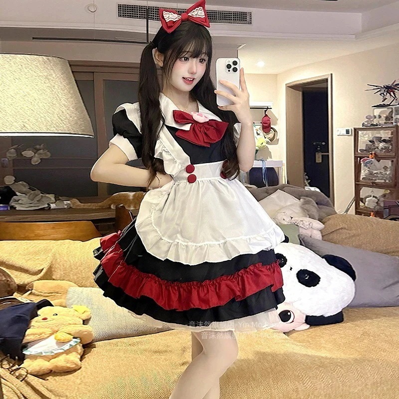 正規品販売:新赤い服 にじげんメイド服cos服かわいいロリータアニメコスプレ女装