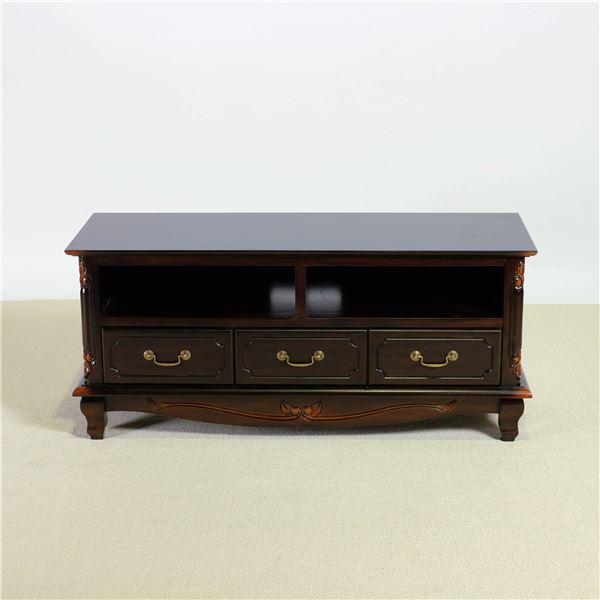 木製 ローボード/テレビ台 Sサイズ 約幅112x奥行40x高さ50.5cm ブラウン 完成品