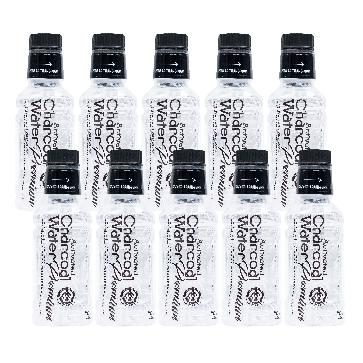 アクティブ チャコールウォーター プレミアム 190ml ×10本セット 炭水 チャコールクレンズ charcoal 竹炭 活性炭 腸活