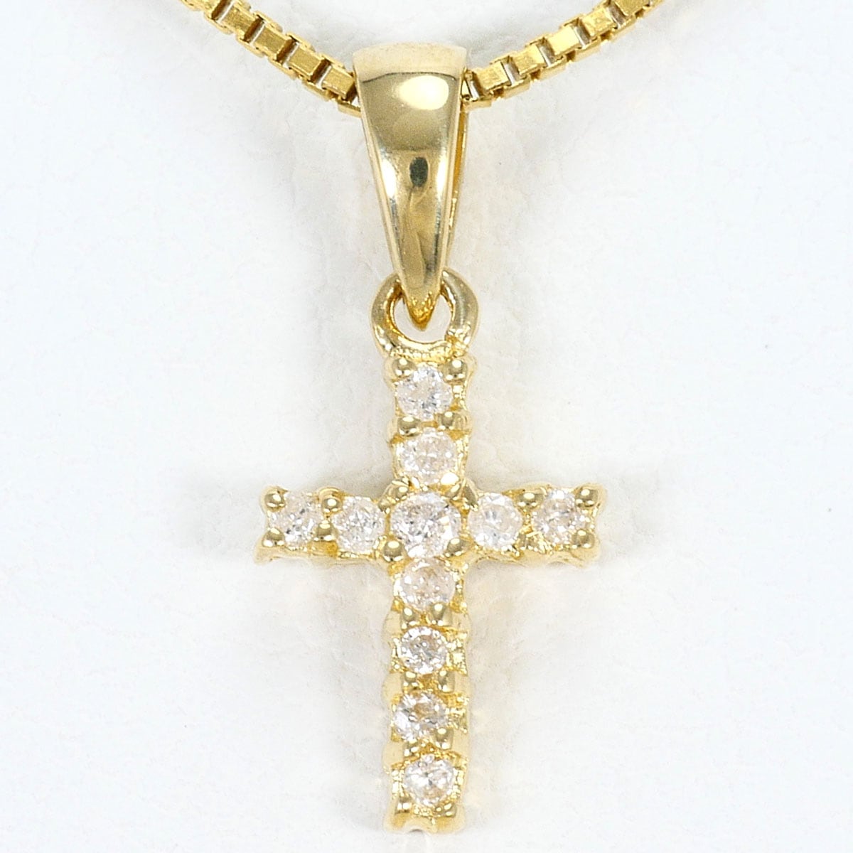 K18 18金 YG イエローゴールド ネックレス ダイヤモンド 0.08ct 総重量約2.6g 約45cm ジュエリー 中古