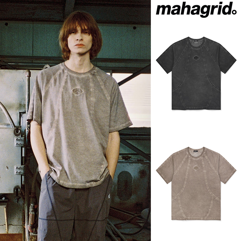 [mahagrid] CURVED SEAM PIGMENT TEE