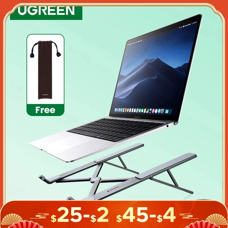Ugreenラップトップスタンドホルダーmacbook airはproの折りたたみアルミノートブックスタンドタブレットラップトップpcのサポートmacbookスタンド