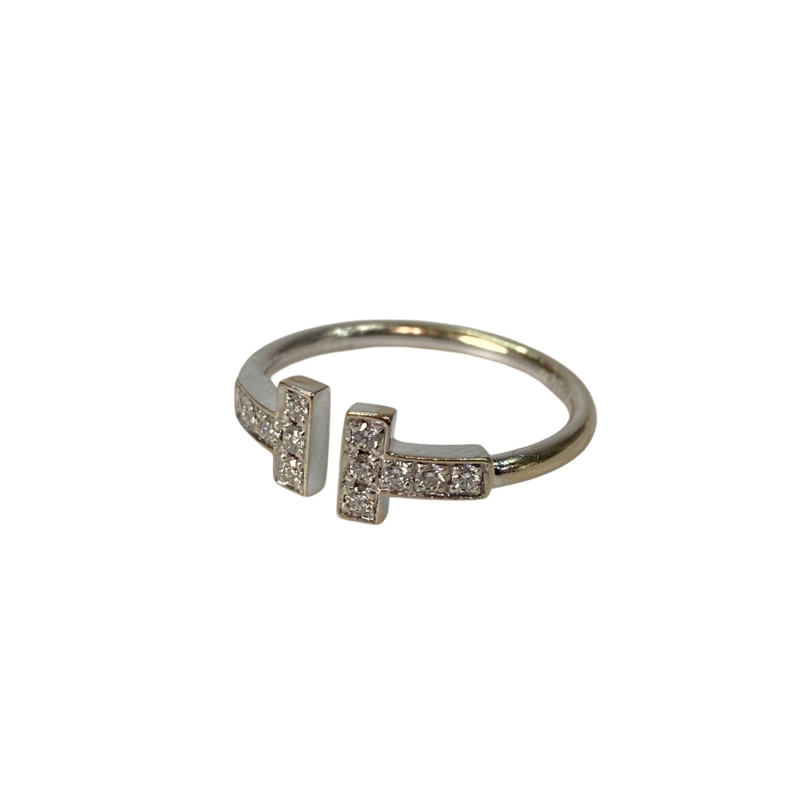 ティファニー Tiffany レディース Tワイヤー ダイヤ リング ホワイトゴールド　指輪 約11号 AU750【中古】
