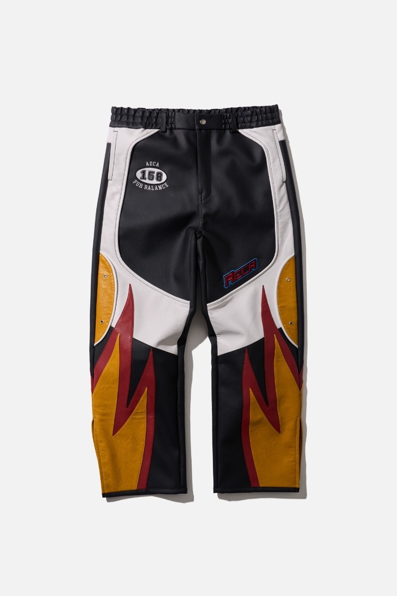【AECA WHITE】 AECA RACING PANTS : BLACK/RED