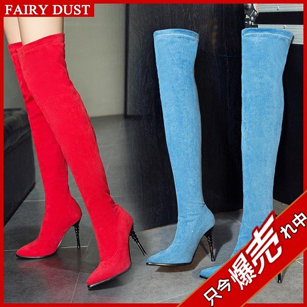 スエード レディース 超ハイヒール 歩きやすい メンズ 痛くない 男女 大きいサイズ 美脚 ハイヒール ピンヒール 裏起毛 ロングブーツ