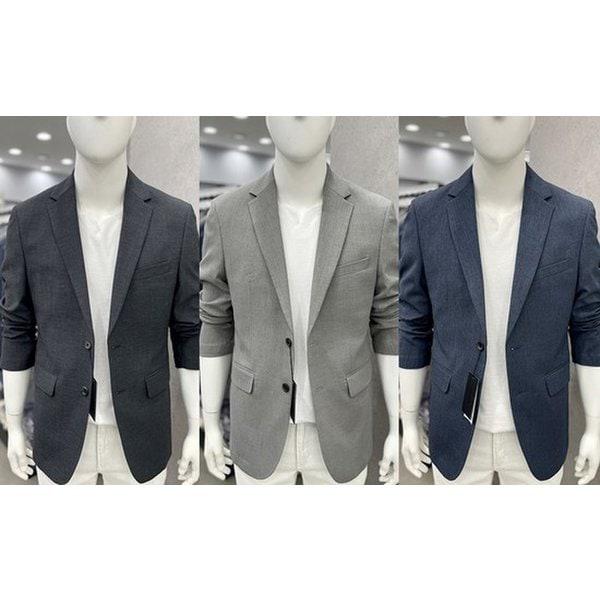 価格/人/下 - 男性 ベーシックフィット リネン(麻) 混紡 ストレッチ 涼しい 夏 コンビ ジャケット 3カラー_JK